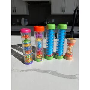 Lakeshore and Fisher Price Baby Rain shaker sensory Toys